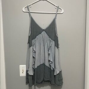 NEW POL Blue Ruffled Tunic Dress